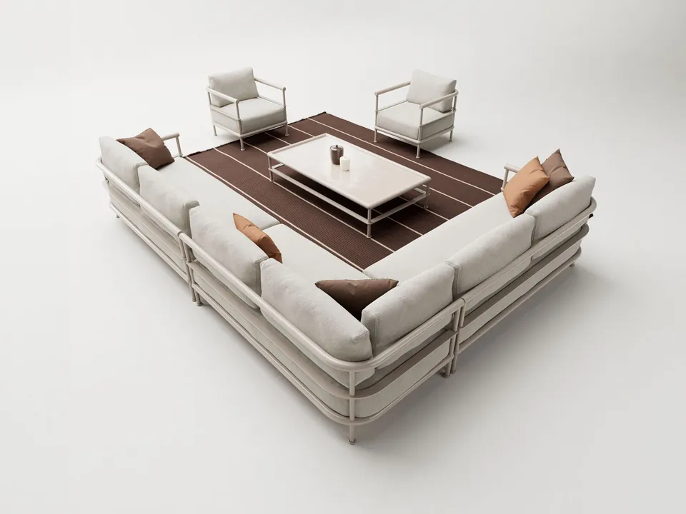 Kettal Alize corner fabric garden sofa