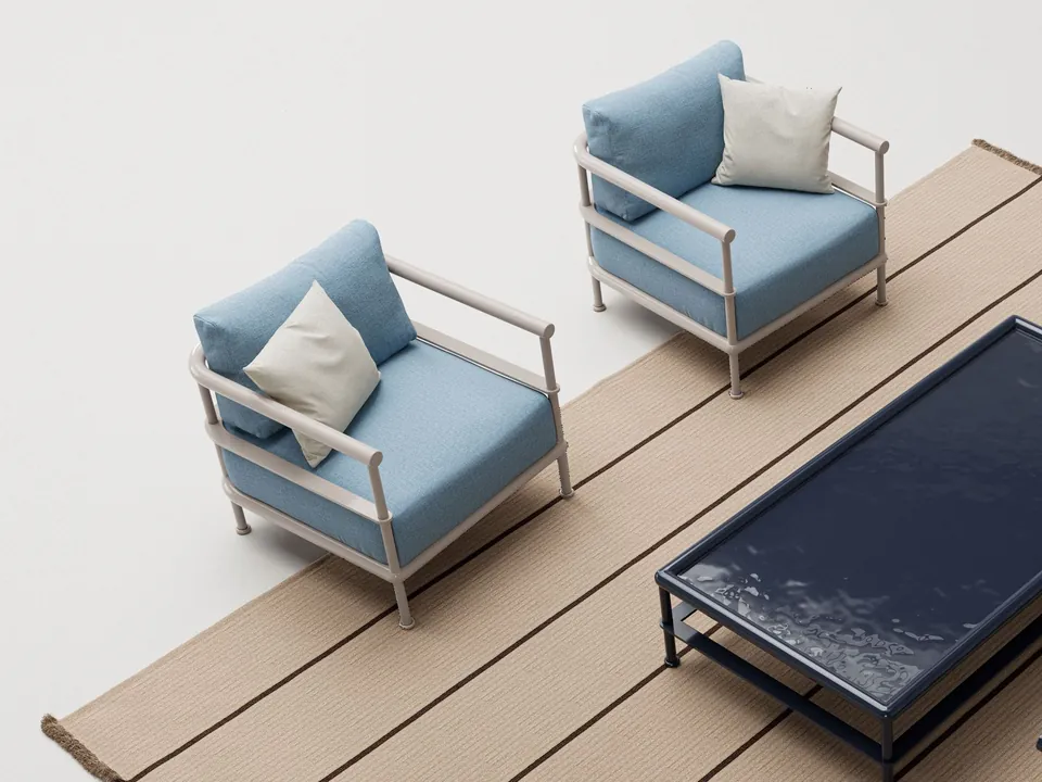 Kettal Alize fabric garden armchair with armrests