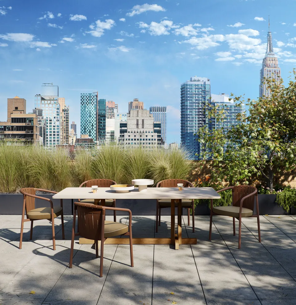 Kettal Arc aluminum armchairs