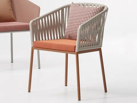 Kettal Bitta rope chairs on a terrace, catalog photograph