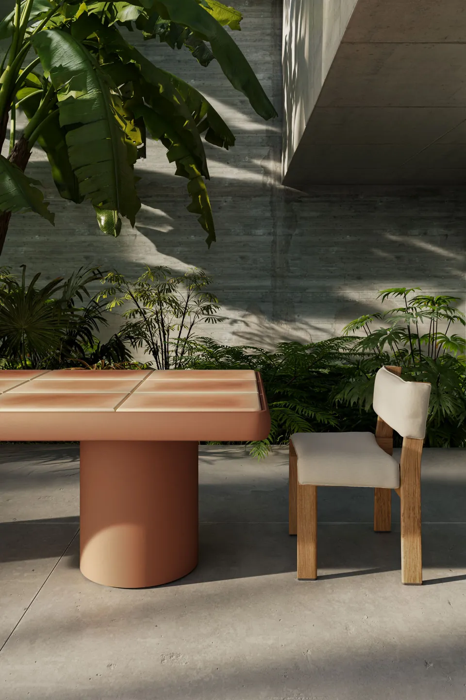 Kettal Insula outdoor furniture in use, catalog photograph