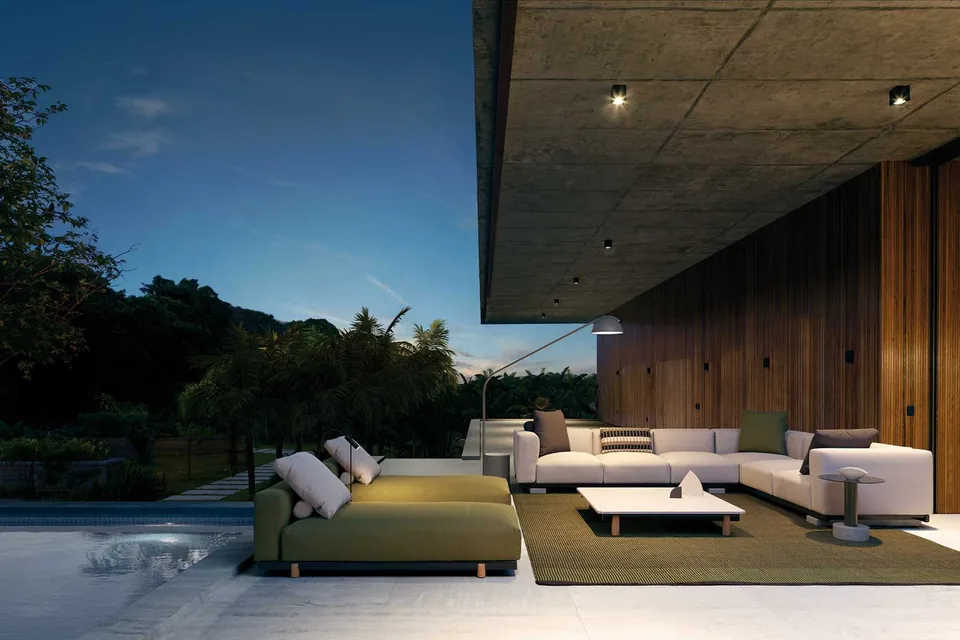 Kettal Molo outdoor furniture in use, catalog photograph