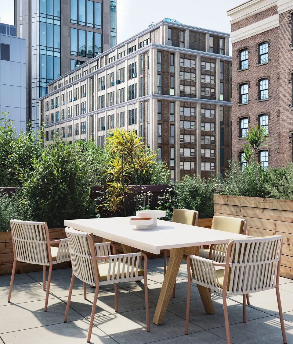 Kettal Net outdoor furniture in use, catalog photograph