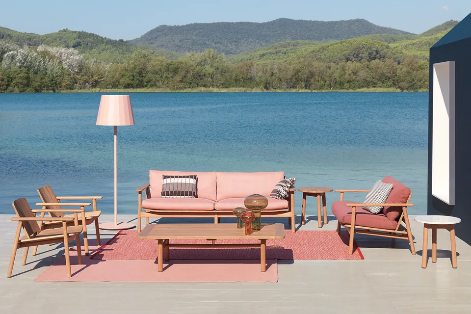 Kettal Riva outdoor furniture in use, catalog photograph