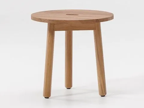 Kettal Riva low round teak coffee table
