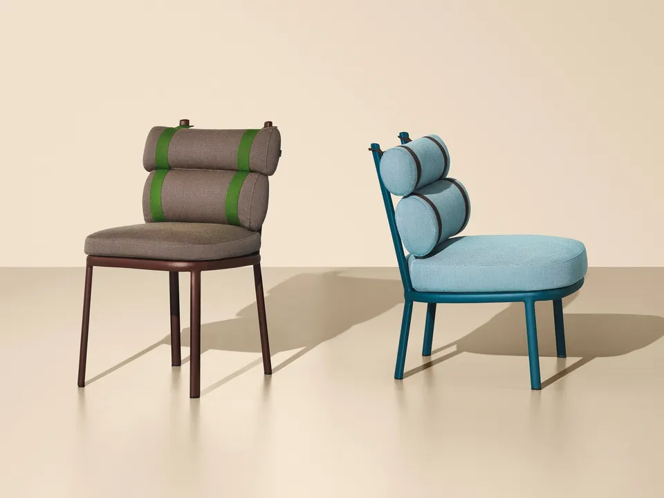 Kettal Roll strapped cushion seating