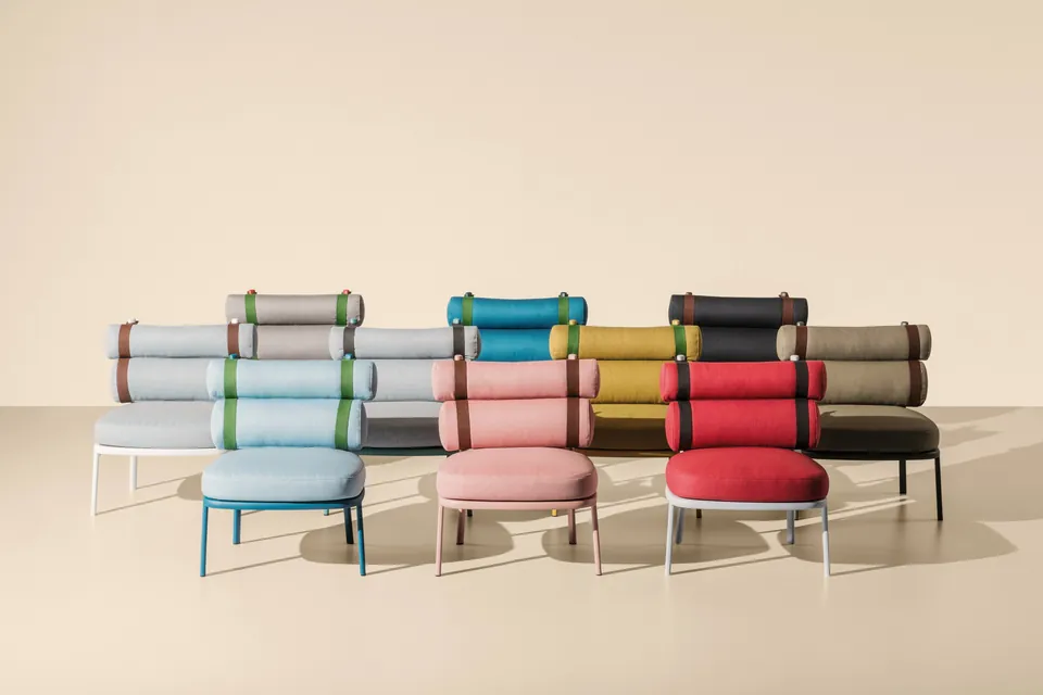 Kettal Roll outdoor furniture in use, catalog photograph