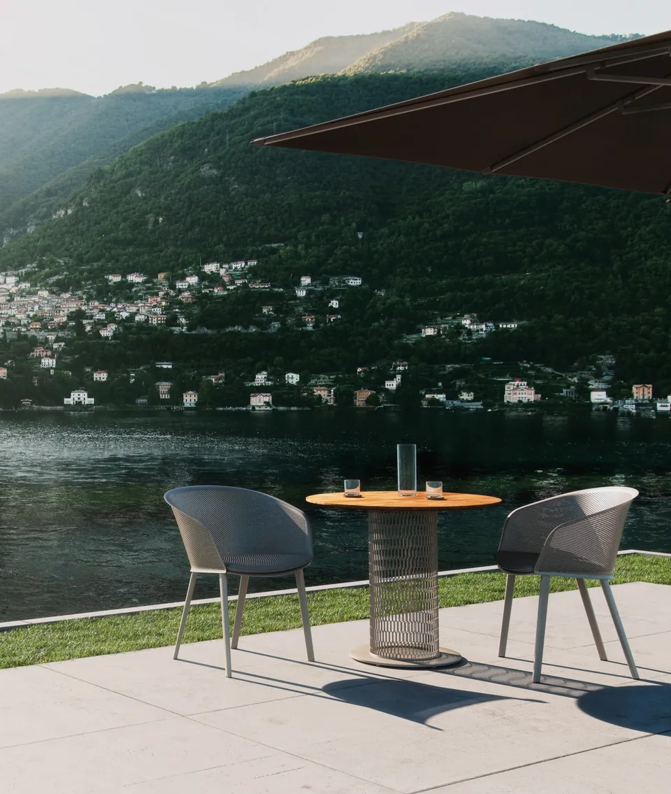 Kettal Stampa outdoor furniture in use, catalog photograph