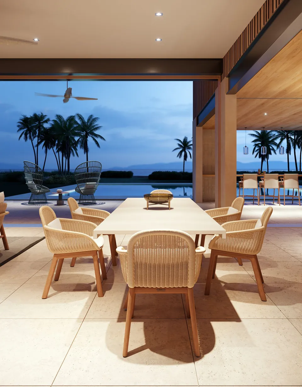 Kettal Vimini outdoor furniture in use, catalog photograph