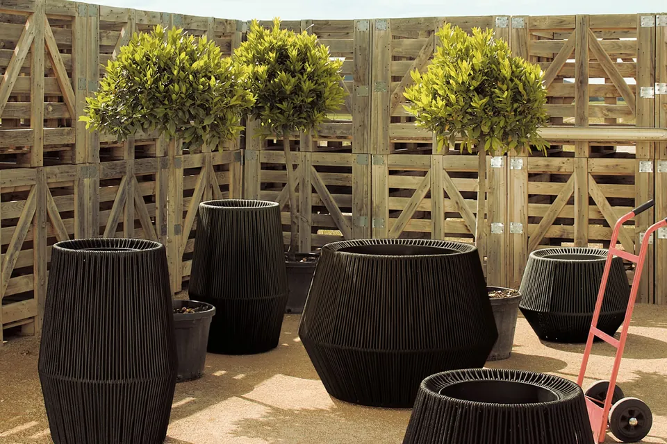 Kettal Zigzag outdoor furniture in use, catalog photograph