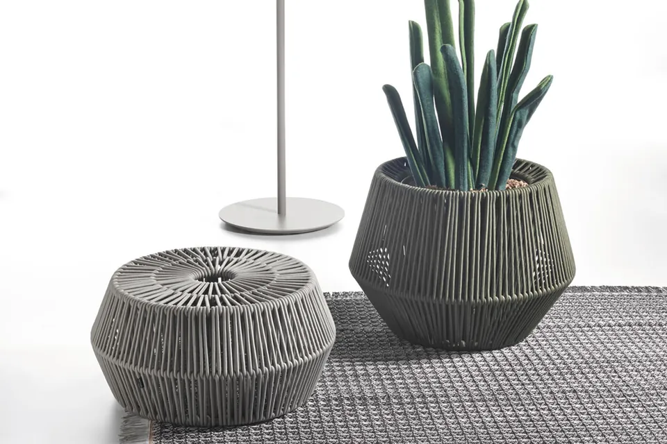 Kettal Zigzag outdoor furniture in use, catalog photograph